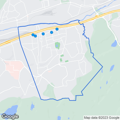 Karta med mäklarbyråer i Sävedalen