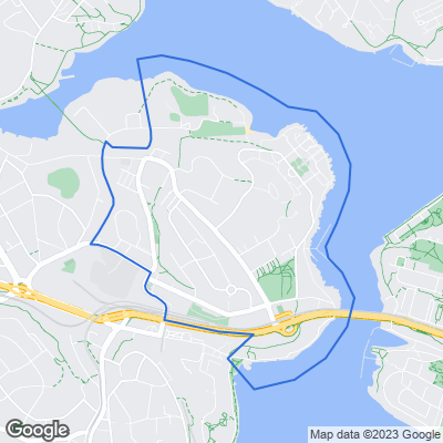 Karta med mäklarbyråer i Traneberg