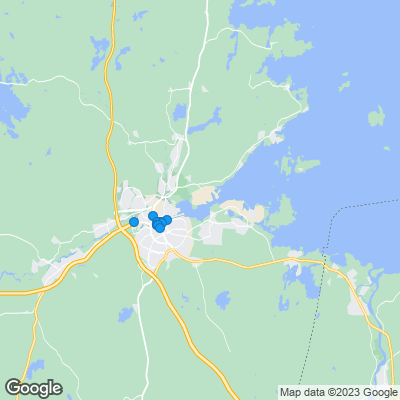 Karta med mäklarbyråer i Gävle