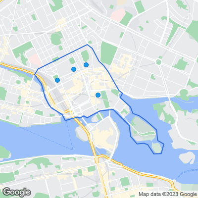 Karta med mäklarbyråer på Norrmalm