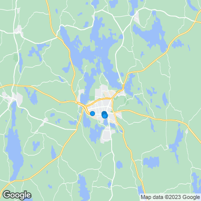 Karta med mäklarbyråer i Växjö