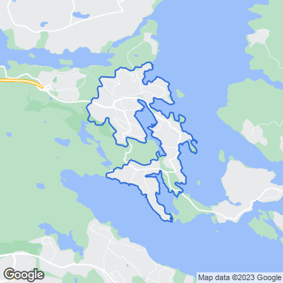 Karta med mäklarbyråer i Saltsjöbaden