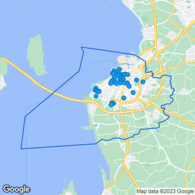 Karta med mäklarbyråer i Malmö