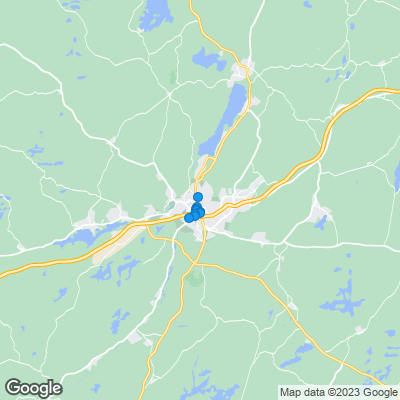 Karta med mäklarbyråer i Borås