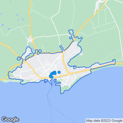Karta med mäklarbyråer i Ystad