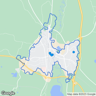 Karta med mäklarbyråer i Värnamo