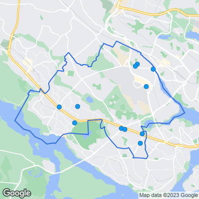 Karta med mäklarbyråer i Bromma