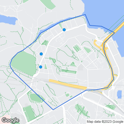 Karta med mäklarbyråer i Hjorthagen