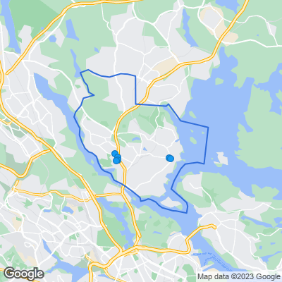 Karta med mäklarbyråer i Danderyd