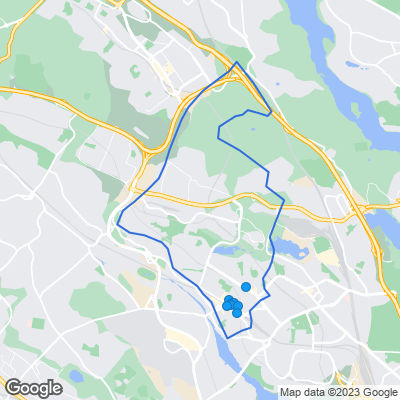 Karta med mäklarbyråer i Sundbyberg