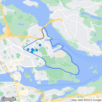Karta med mäklarbyråer på Gärdet