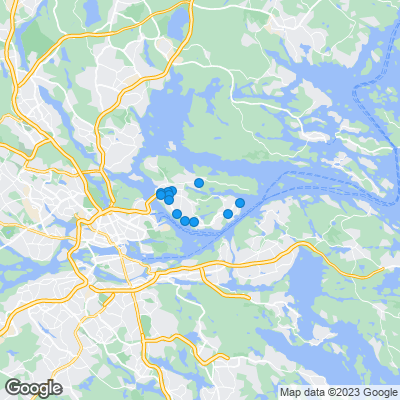 Karta med mäklarbyråer på Lidingö
