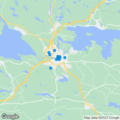 Karta med mäklarbyråer i Norrköping