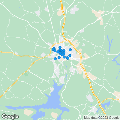 Karta med mäklarbyråer i Uppsala