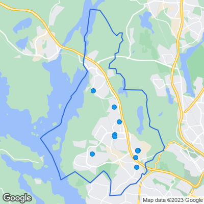 Karta med mäklarbyråer i Järfälla