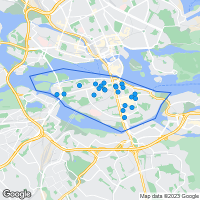 Karta med mäklarbyråer på Södermalm